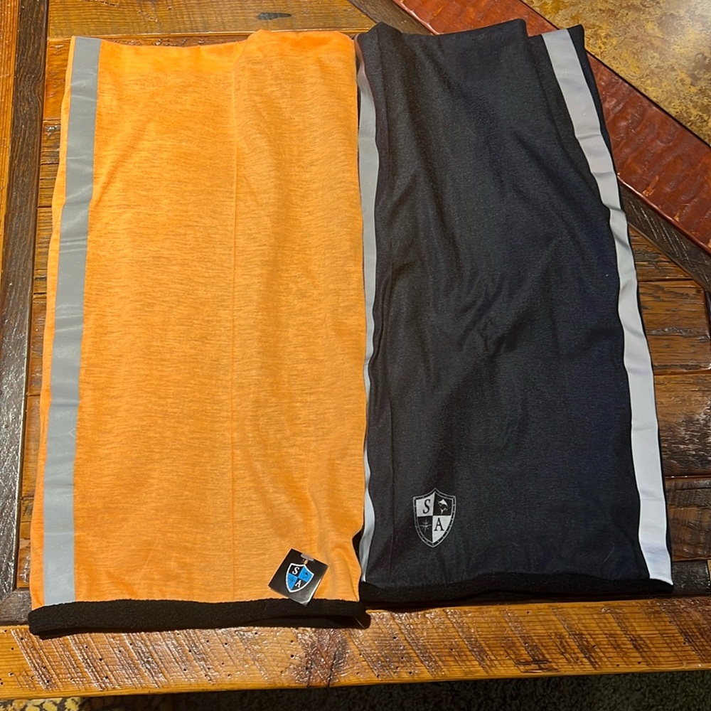 NWT. TWO Face shields.  SA neck warmers/face shield